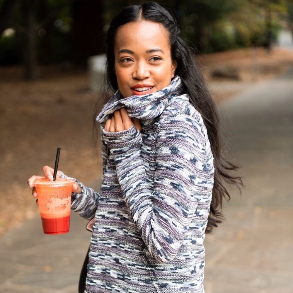 Betabrand All Covered Cowl Neck Tunic Sweater - Large